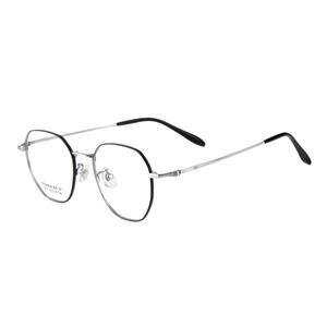 แว่นตาโลหะทรงเต็มกรอบแบบไม่สมมาตร ปี 1971 สำหรับผู้ชาย เลนส์เรซิ่นป้องกันรังสียูวี กรอบแว่นสายตา ดีไซน์ตานหยาง - Product Image 2