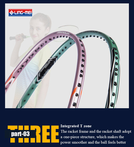 Raquette de badminton Lingmei R680 en fibre de carbone complète, modèle économique - Product Image 3