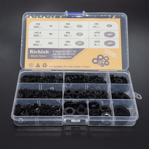 1200PCS Black Nylon Flat Gasket Plastic Injection Molded Flat Insulation Gasket for Various Applications - Product Image 6