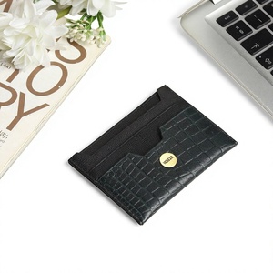 Porte-cartes fin en cuir véritable de qualité supérieure pour hommes, ultra-fin, minimaliste, avec blocage RFID, fabricant OEM/ODM. - Product Image 4