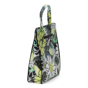 Modern Floral Pattern Durable Foldable Waterproof Polyester Handbag with Zipper Closure Chain Strap and Large Capacity - Product Image 4