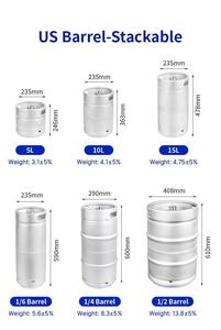 Barril de <span class=keywords><strong>Cerveza</strong></span> Comercial de Acero Inoxidable con Conexión Sankey D/G/A/S de 1/2 1/4 1/6, Certificado NSF, 20L/30L/50L/60L - Product Image 2