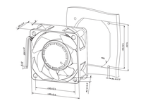 Ventilateur de refroidissement INNOOTEC 60 mm IP68 étanche 12 V CC haute performance pour PC industriel compact et dissipateur thermique LED haute puissance