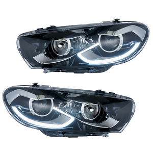 Ensemble de phares LED pour VW <span class=keywords><strong>Scirocco</strong></span> 2009-2017, lentille bi-projecteur, mise à niveau <span class=keywords><strong>DRL</strong></span>, phare parfaitement adapté - Product Image 1