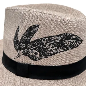 Moda erkek Logo düz Flip Fedora kova hasır şapka fötr şapkalar