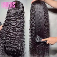 Wig Rambut Manusia Keriting Burma Kepadatan 250% 100% 13x6 Hd Lace Frontal Wig Brazilian Loose Deep Wave 13x4 Lace Front Wigs Untuk Wanita