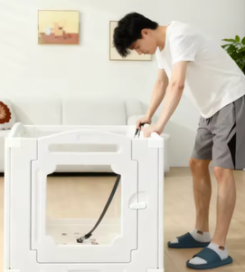 Hot bán Pet playpen cho chó & động vật nhỏ thỏ vuông trong nhà/ngoài trời di chuyển lồng nhựa với nút đóng cửa - Product Image 5