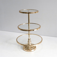 JIN PENG Hochwertiger 3-stöckiger Metall-Kuchenständer Gold Hochzeits-Dessert-Präsentationstisch für Jubiläen und Küchendekoration