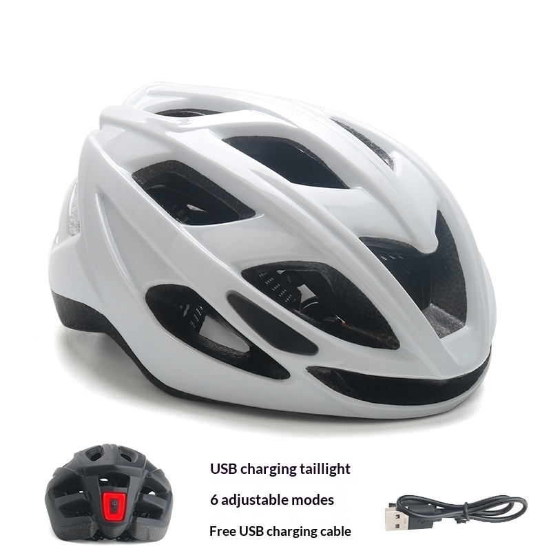 Bright white helmet [with charging taillight]