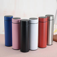 500ml 17oz Logo personnalisé chiffres affichage de la température Double paroi Termos vide intelligent numérique tactile Sublimation bouteille d'eau