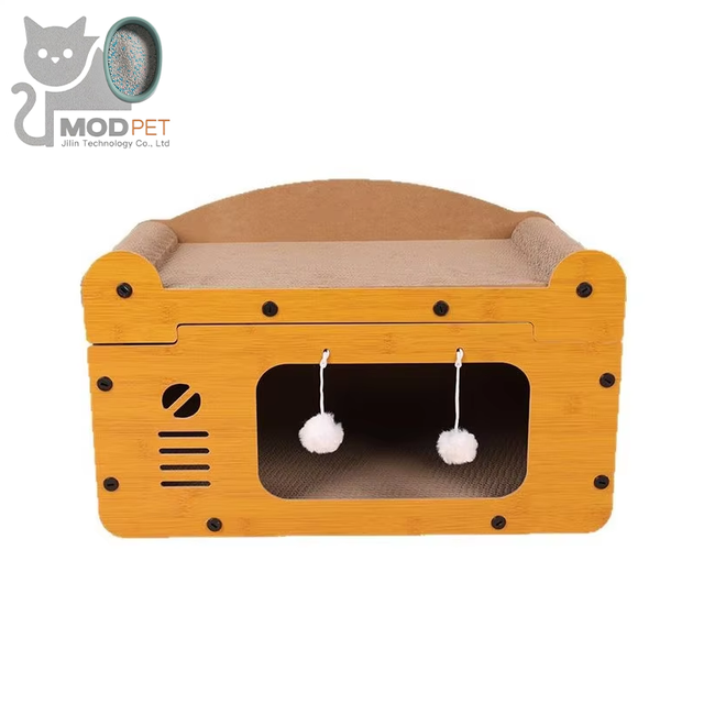 Large Double-Layer Cat Scratching Board Bed Integrated Play & Climbing Frame Summer Cat House Summer Cat Villa Carton Packing