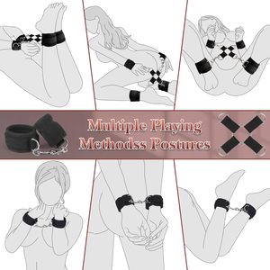 Kit de bondage BDSM - Kit de sangles de bondage amélioré sous <span class=keywords><strong>le</strong></span> matelas avec menottes, attaches de cheville et attaches <span class=keywords><strong>pour</strong></span> <span class=keywords><strong>le</strong></span> <span class=keywords><strong>lit</strong></span> - Product Image 5