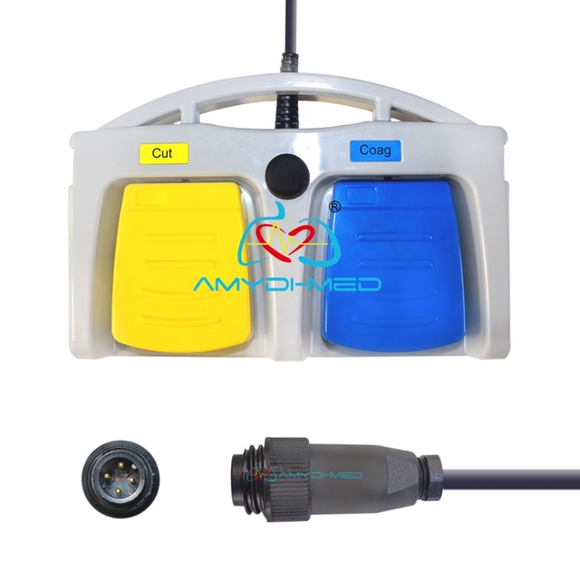 Customized Foot Switch Pedal IPX8 Compatible for ICC300 Medical Plastic Two Button Foot Pedal Switch for Electrosurgical Unit