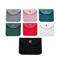 Pochette à bijoux en velours double épaisseur 10x10cm, résistante aux chocs, impression par transfert thermique, bouton pression, pour colliers de pierres précieuses