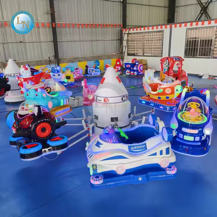 Amusement Park Kids Swing Cars 6 Seats Aircraft Spaceship Carousel Rides Merry-Go-Round for Sale
