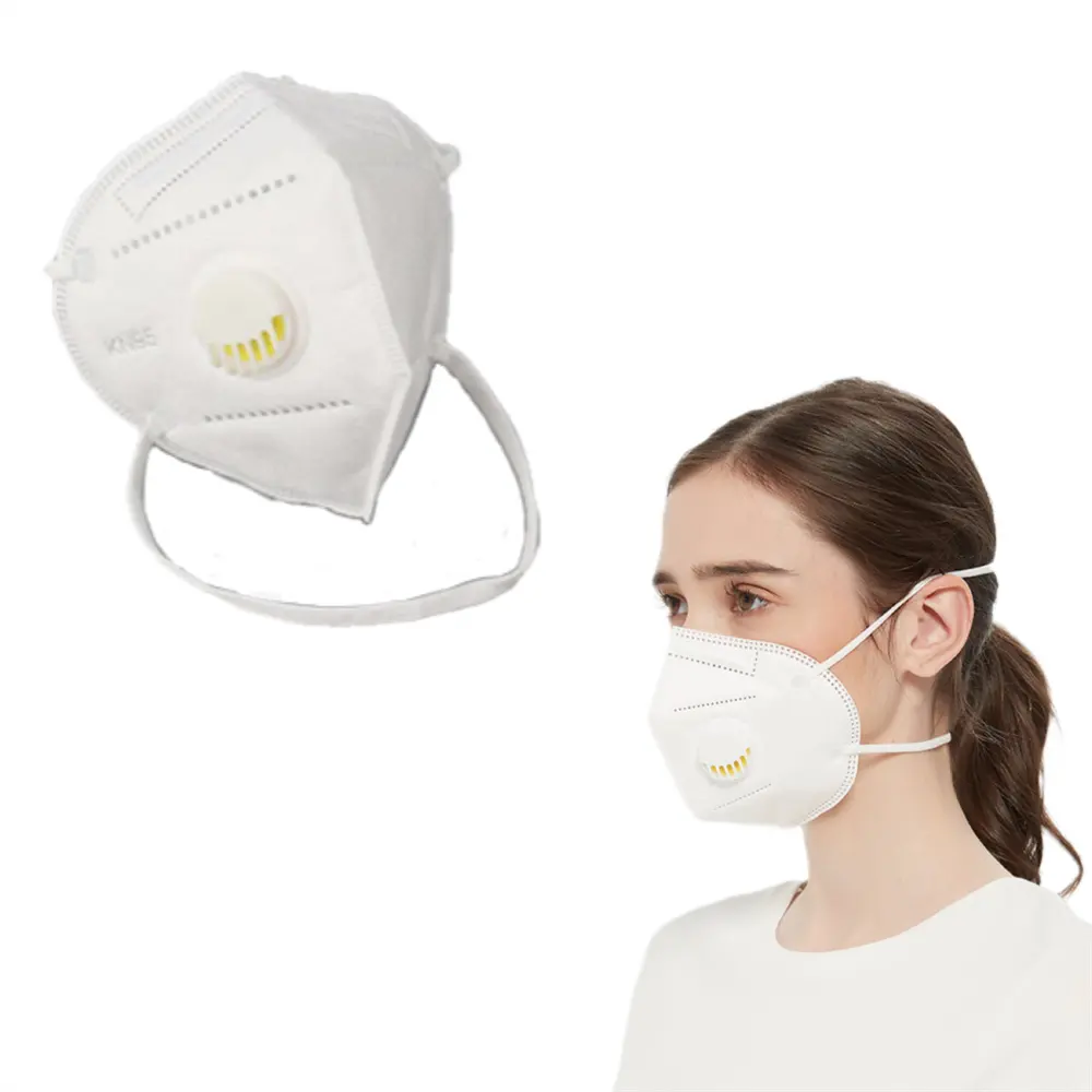 2024 KN95 Máscara contra poeira com válvula e máscara facial com eficiência de filtragem de 95%, respiradores e máscaras de alta proteção
