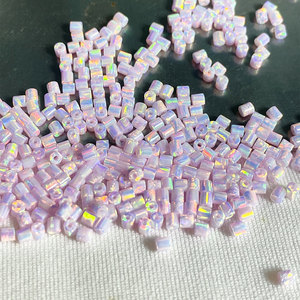 Perline di opale in tubo sintetico da 2mm 3mm per la creazione di <span class=keywords><strong>gioielli</strong></span> da laboratorio con cilindro di fuoco rosa opale con foro pieno - Product Image 2