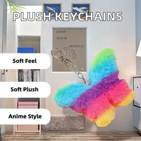Porte-clés Pompon Lapin en Fausse Fourrure Multicolore Doux et Moelleux, Breloque pour Sac à Main et Portefeuille Femme, Idéal Cadeau