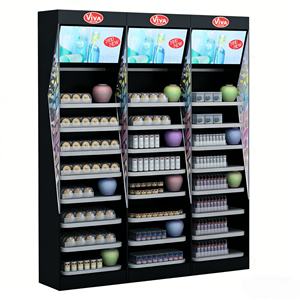 LED Lights Cosmetic <b>Display</b> <b>Stand</b> Metal Floor Showcase for Makeup & Skincare Product Retail Merchandising Rack for Mall Boutique - Product Image 2