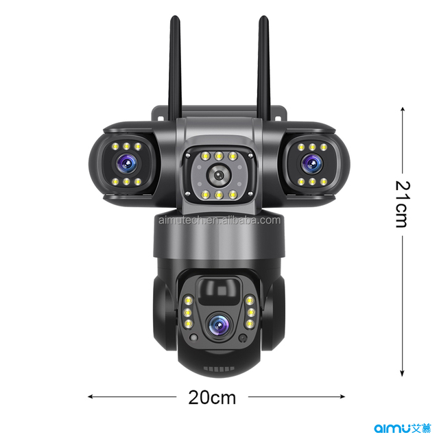 V380 Dome Camera 3 Lens 4G Wireless Security Street Light Tracking Audio Night Vision SD Card Pan-Tilt CMOS 1 Year Warranty