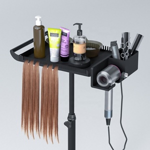 Chariot de Salon Moderne en Plastique Noir Z, Rotation à 360 Degrés, Écologique, Réglable en Hauteur pour Salon de Coiffure, Maison, Bureau - Product Image 2