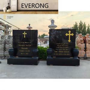 Pierre tombale moderne noire pour extérieur, parc et cimetière, conçue pour monuments Ev05 - Product Image 5