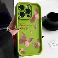 Coque de téléphone en silicone gel avec motif papillon pour iPhone 16 Pro Max - Antichoc et transparente