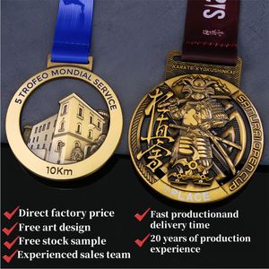 Maßgefertigte <span class=keywords><strong>Gold</strong></span> 5k 10K Lauf Schwimm Fußball Benutzerdefinierte Metall Marathon Finisher Sportmedaillen Hersteller für Medaillen - Product Image 6