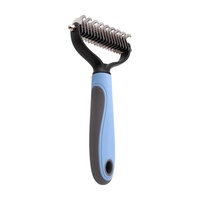 J001 Outil de toilettage pour animaux de compagnie, économique, ergonomique, avec poignée antidérapante, pour usage domestique ou en salon, peigne démêlant pour enlever les poils lâches