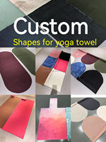 Serviette de yoga en microfibre à séchage rapide poignée en silicone antidérapante forme ronde légère et douce pour le yoga Pilates