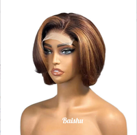 Perruques 100% Cheveux Humains Brésiliens Bob avec Dentelle HD Transparente, Styles Brésiliens et Vietnamiens, Perruque Sans Colle, Vente en Gros Directe Usine