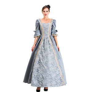 European American Medieval Court Dress With Lace Patchwork <b>Bell</b> Sleeves Stage Performance <b>Costume</b> Women <b>Adult</b> - Product Image 3