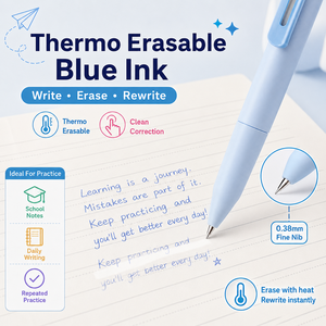 Stylo plume effaçable KAIX à écriture fluide, pointe fine 0,38 mm, encre bleue, rétractable, pour la pratique de l'écriture manuscrite - Product Image 2