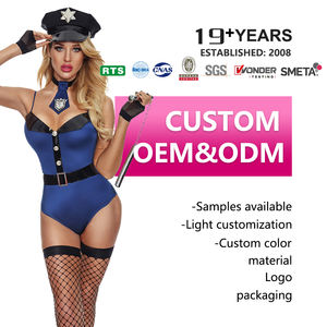 JSY kostum Cosplay seksi wanita, kostum permainan Cosplay warna biru untuk wanita, seragam gadis polisi seksi Roleplay untuk halloweens - Product Image 1