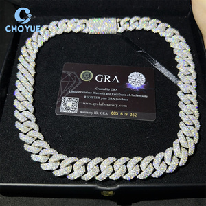 Fashion 925 Sterling Silver VVS Moissanite Diamond 16MM <b>Iced</b> <b>Out</b> Cuban Link <b>Chain</b> Buss Down Hip Hop Hip Hop Jewelry Necklace - Product Image 1