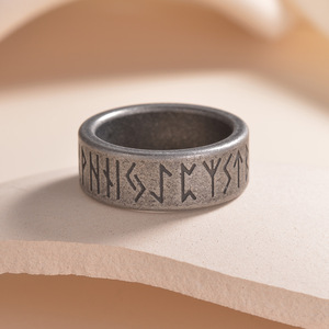 Venta al por mayor de acero inoxidable retro Odin nórdico vikingo amuleto <span class=keywords><strong>runa</strong></span> hombres anillo moda palabras Retro Boho joyería anillos de dedo para hombres - Product Image 6