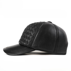 Gorra de Béisbol J204 para Hombre, Cuero Genuino, Negro Marrón, Tejida, Otoño Invierno, Gorra de Papá - Product Image 6