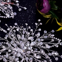 YouLaPan Serre-tête en strass en forme de feuille pour mariées, accessoires capillaires en cristal pour banquets et fêtes, parures de tête faites à la main HP401
