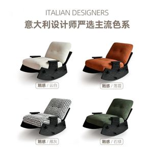 Sillón reclinable de madera maciza para sala de estar, silla de ocio con cojín para uso en el hogar o en el balcón. - Product Image 5
