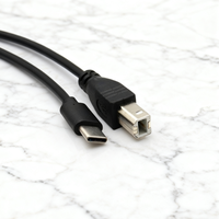 Kabel USB C ke Tipe B 2.0 untuk Laptop Printer Tipe C Kabel Pemindai Printer untuk Ponsel Tablet 0.5M 1M