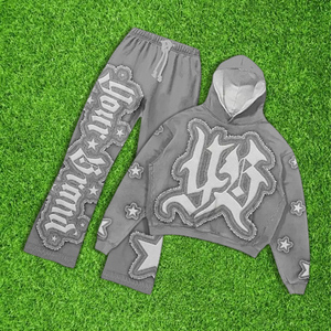 Tùy Chỉnh Quá Khổ Hoodies Cắt Thêu Hoodies Chất Lượng Pháp Terry Heavyweight Axit Rửa Mồ hôi Và Hoodies Đặt Người Đàn Ông - Product Image 5