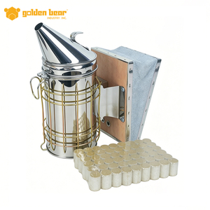 Générateur de fumée pour ruche en acier inoxydable gris Golden Bear avec bouclier thermique de protection, accessoire d'apiculture - Product Image 2