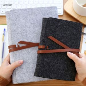 Factory Price Wholesale Printed <b>Gift</b> A5 A6 Sized Woollen Felt Custom Hand Book Diary 6 Ring Notebook with Band - Product Image 4