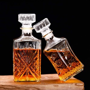 Juego de Botellas de <span class=keywords><strong>Vino</strong></span> Tinto de Vidrio Soplado Sellado Moderno para el Hogar, Dispensador de Botellas Vacías, Decoración para Mueble Bar - Product Image 3