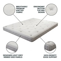 Matelas hybride à ressorts ensachés compressé, ultra doux, respirant, hypoallergénique, écologique, soulagement de la pression, durable, pour hôtels et écoles