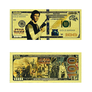 Billet <span class=keywords><strong>de</strong></span> banque doré à l'or fin inspiré des films et <span class=keywords><strong>de</strong></span> l'anime américain - 100 dollars, double face, en PET, à collectionner, personnages <span class=keywords><strong>de</strong></span> héros <span class=keywords><strong>de</strong></span> science-fiction inspirés des films - Product Image 3