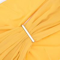 Robe d'été jaune sexy, robes maxi pour femmes, robe dos nu, sans manches