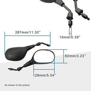 GOOFIT 10mm reemplazo de espejo retrovisor de plástico negro para motocicleta ATV Scooter Pit Dirt Bike ciclomotores - Product Image 2