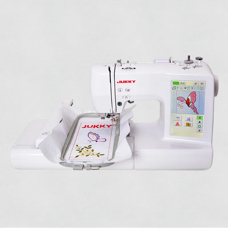 ES5 Factory Price Domestic Home Computerized Embroidery Sewing Machine with 96type designs and support USB and LCD touch screen