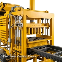 Ligne de production de blocs de béton et de briques QT4-16 automatique et robuste avec moteur PLC de HF Machinery pour une production fiable de pavés